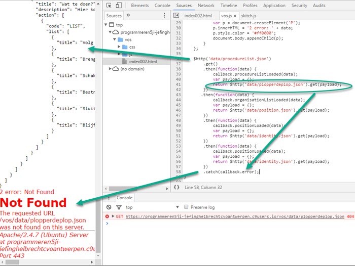 VOS - JSON inlezen met 1 catch en fout tweede poging